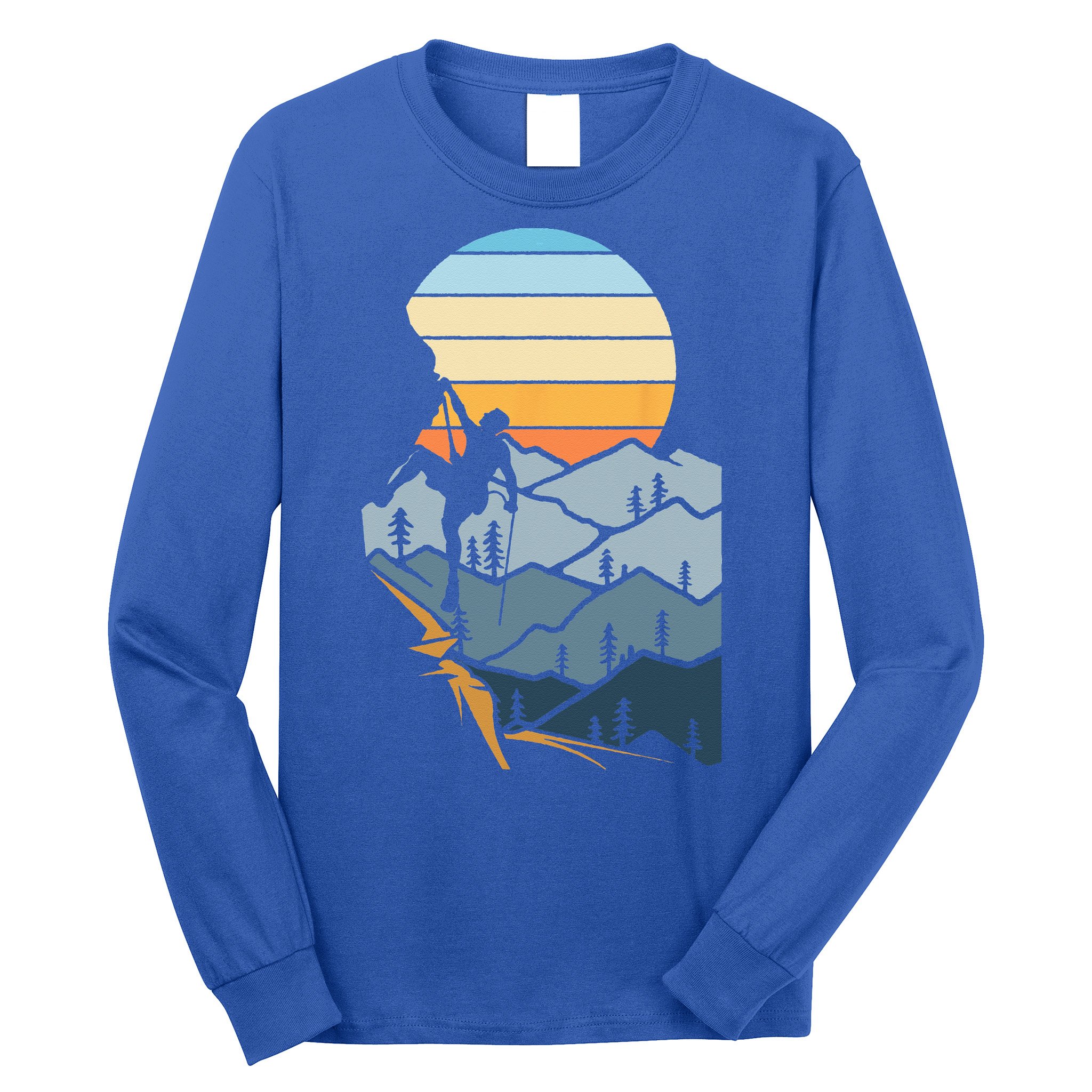 Mountain Climber Boulder Sports Hobby Retro Rock Climbing Long Sleeve Shirt