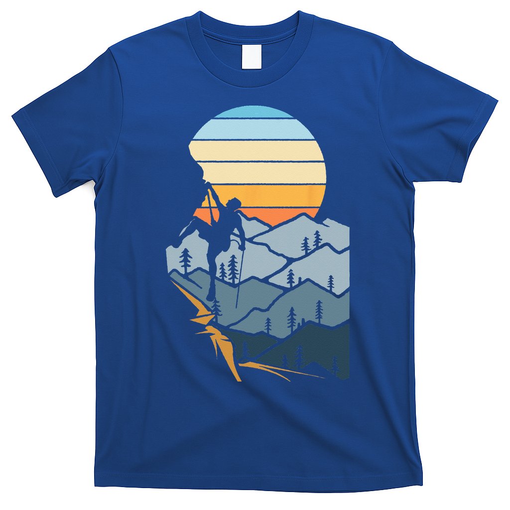 Mountain Climber Boulder Sports Hobby Retro Rock Climbing T-Shirt