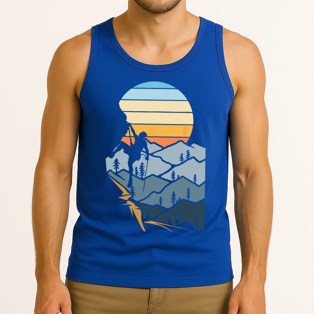 Mountain Climber Boulder Sports Hobby Retro Rock Climbing Tank Top