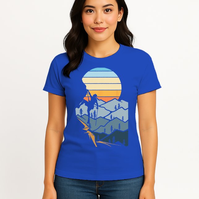 Mountain Climber Boulder Sports Hobby Retro Rock Climbing Womens T-Shirt
