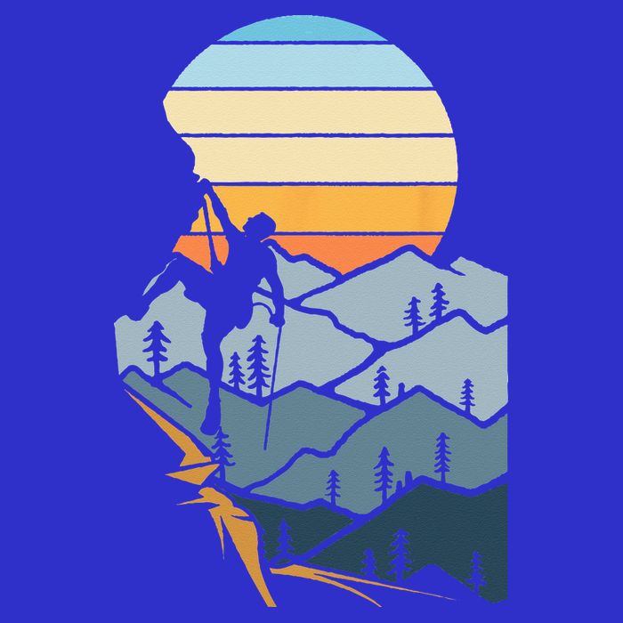 Mountain Climber Boulder Sports Hobby Retro Rock Climbing Womens T-Shirt