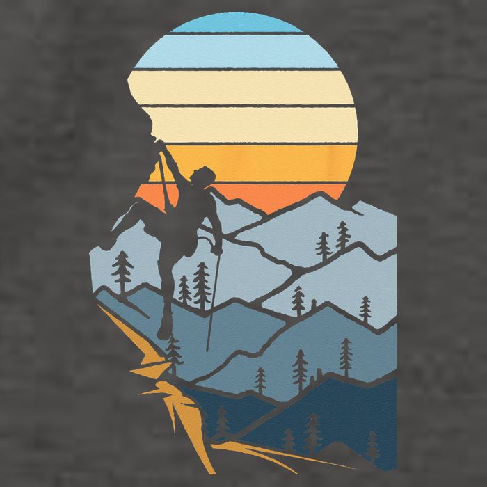 Mountain Climber Boulder Sports Hobby Retro Rock Climbing Vector Backpack