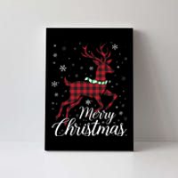 Merry Christmas Buffalo Plaid Reindeer Xmas Family Gift Canvas