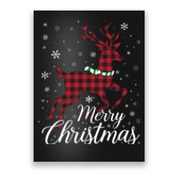 Merry Christmas Buffalo Plaid Reindeer Xmas Family Gift Poster