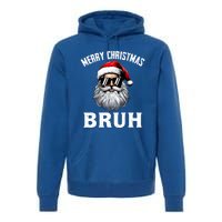 Merry Christmas Bruh Meme Funny Saying For Brother Premium Hoodie