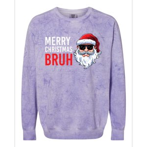 Merry Christmas Bruh Meme Funny Saying For Brother Colorblast Crewneck Sweatshirt