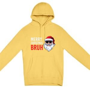 Merry Christmas Bruh Meme Funny Saying For Brother Premium Pullover Hoodie