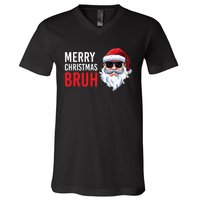 Merry Christmas Bruh Meme Funny Saying For Brother V-Neck T-Shirt