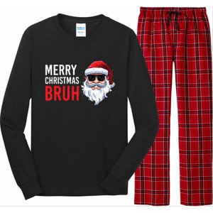 Merry Christmas Bruh Meme Funny Saying For Brother Long Sleeve Pajama Set