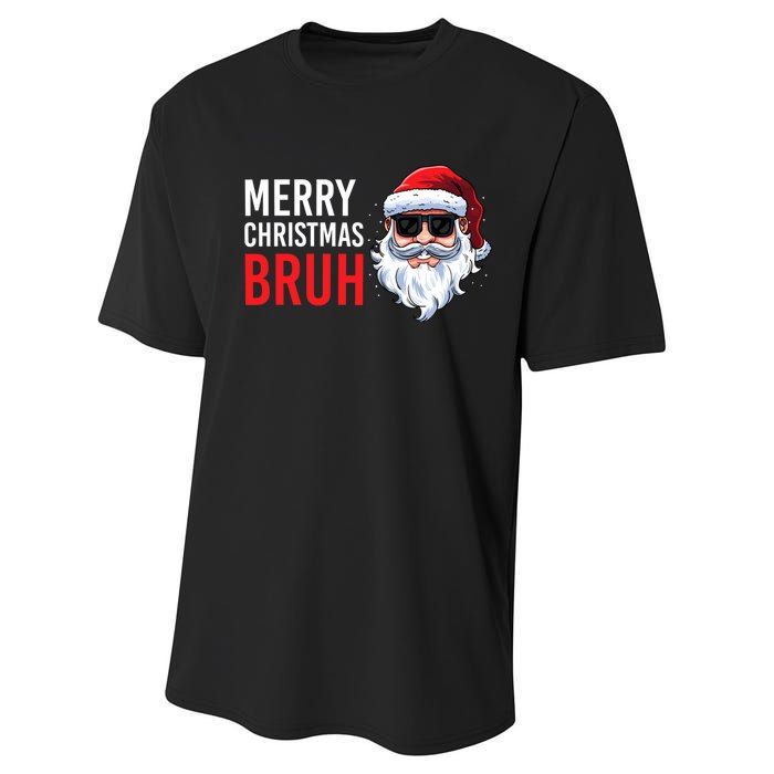 Merry Christmas Bruh Meme Funny Saying For Brother Performance Sprint T-Shirt