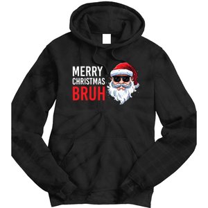 Merry Christmas Bruh Meme Funny Saying For Brother Tie Dye Hoodie