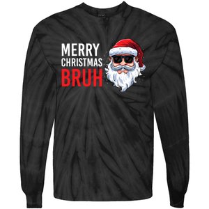 Merry Christmas Bruh Meme Funny Saying For Brother Tie-Dye Long Sleeve Shirt