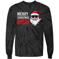 Merry Christmas Bruh Meme Funny Saying For Brother Tie-Dye Long Sleeve Shirt