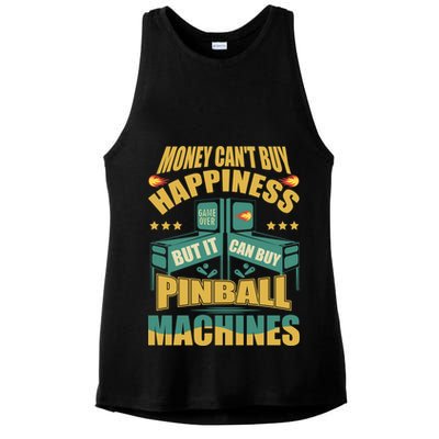 Money Cant Buy Happiness But It Can Buy Pinball Machines Ladies PosiCharge Tri-Blend Wicking Tank