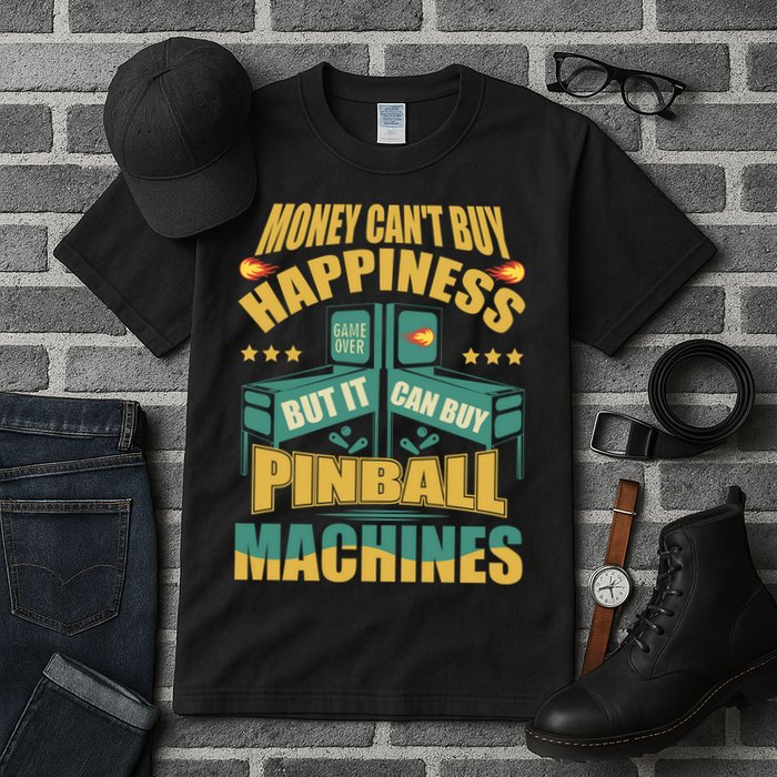 Money Cant Buy Happiness But It Can Buy Pinball Machines Tall T-Shirt