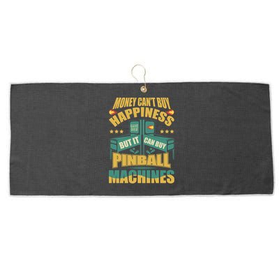 Money Cant Buy Happiness But It Can Buy Pinball Machines Large Microfiber Waffle Golf Towel
