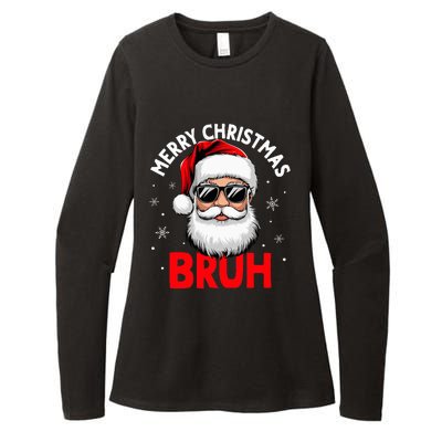 Merry Christmas Bruh Funny Santa Claus Womens CVC Long Sleeve Shirt