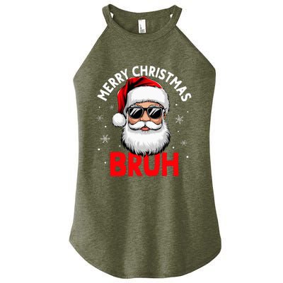 Merry Christmas Bruh Funny Santa Claus Women's Perfect Tri Rocker Tank