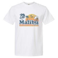 Malibu California Beach Vacation Cute Vintage Cali 70s Retro Garment-Dyed Heavyweight T-Shirt