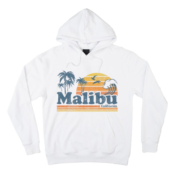 Malibu California Beach Vacation Cute Vintage Cali 70s Retro Hoodie