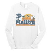 Malibu California Beach Vacation Cute Vintage Cali 70s Retro Long Sleeve Shirt