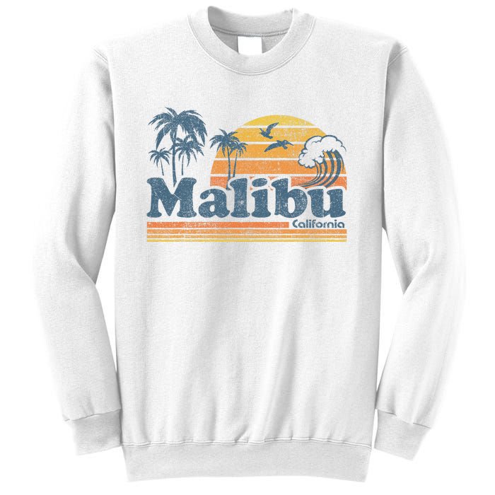 Malibu California Beach Vacation Cute Vintage Cali 70s Retro Sweatshirt