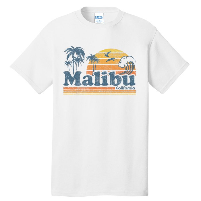 Malibu California Beach Vacation Cute Vintage Cali 70s Retro Tall T-Shirt