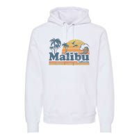 Malibu California Beach Vacation Cute Vintage Cali 70s Retro Premium Hoodie