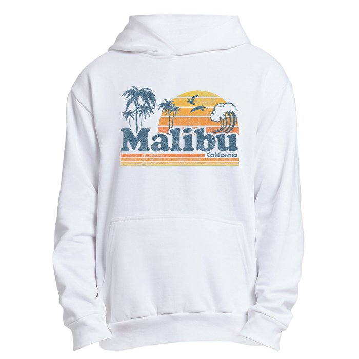 Malibu California Beach Vacation Cute Vintage Cali 70s Retro Urban Pullover Hoodie