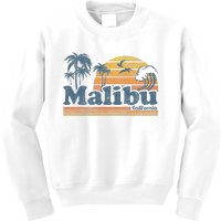 Malibu California Beach Vacation Cute Vintage Cali 70s Retro Kids Sweatshirt