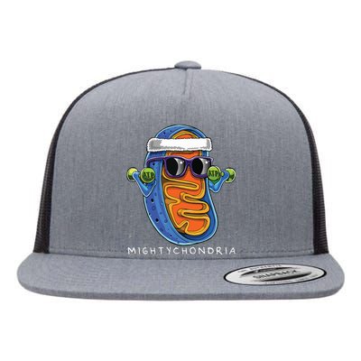 Mightychondria Cellular Biology Science Teacher Funny Gift Flat Bill Trucker Hat