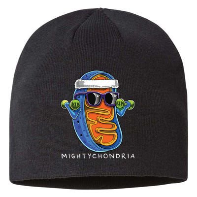 Mightychondria Cellular Biology Science Teacher Funny Gift Sustainable Beanie