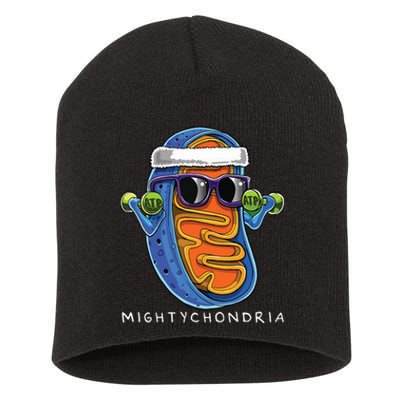 Mightychondria Cellular Biology Science Teacher Funny Gift Short Acrylic Beanie