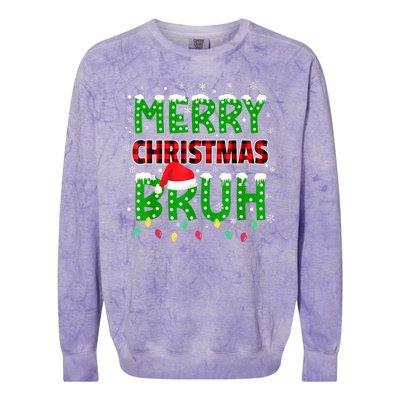 Merry Christmas Bruh Holiday Festive Colorblast Crewneck Sweatshirt