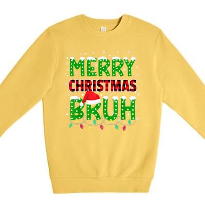 Merry Christmas Bruh Holiday Festive Premium Crewneck Sweatshirt