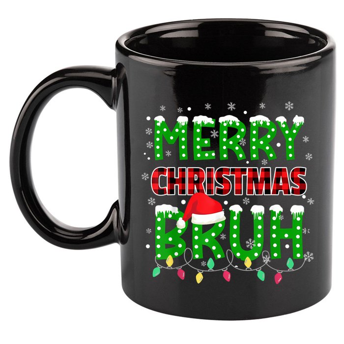 Merry Christmas Bruh Holiday Festive 11oz C Handle Ceramic Mug