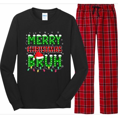 Merry Christmas Bruh Holiday Festive Long Sleeve Pajama Set