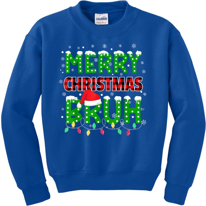 Merry Christmas Bruh Holiday Festive Kids Sweatshirt