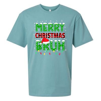 Merry Christmas Bruh Holiday Festive Sueded Cloud Jersey T-Shirt