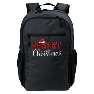 Merry Christmas Buffalo Plaid Red Santa Hat Pajama  Daily Commute Backpack