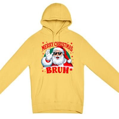 Merry Christmas Bruh Santa Claus Funny Premium Pullover Hoodie