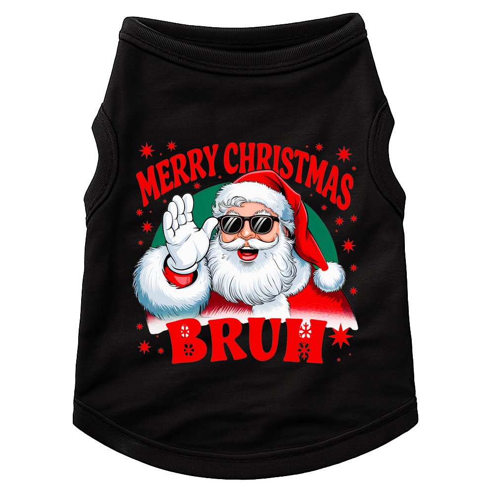 Merry Christmas Bruh Santa Claus Funny Doggie Tank