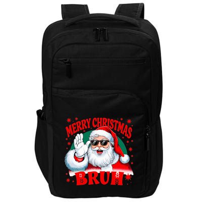 Merry Christmas Bruh Santa Claus Funny Impact Tech Backpack