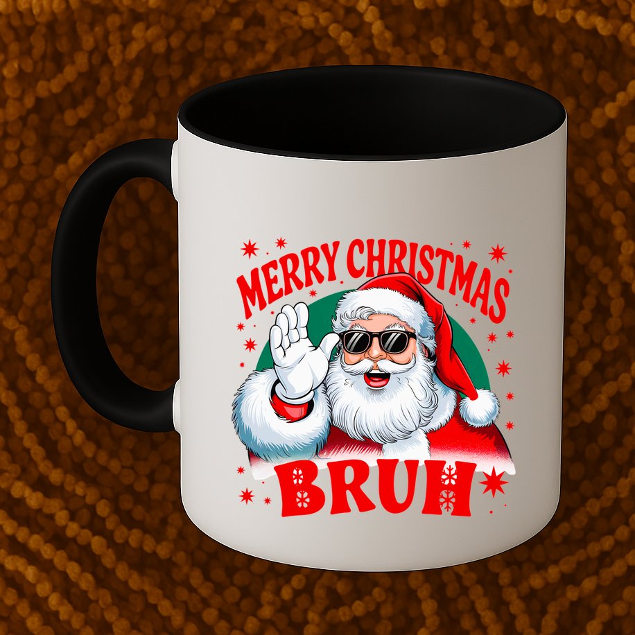 Merry Christmas Bruh Santa Claus Funny Mug