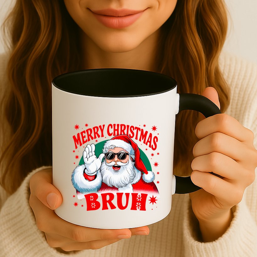 Merry Christmas Bruh Santa Claus Funny Mug