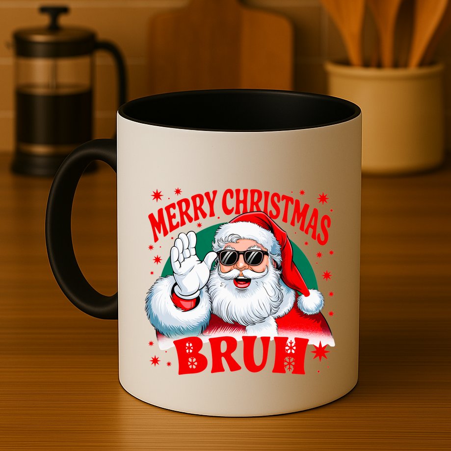 Merry Christmas Bruh Santa Claus Funny Mug