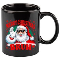 Merry Christmas Bruh Santa Claus Funny 11oz C Handle Ceramic Mug