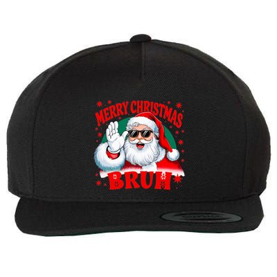 Merry Christmas Bruh Santa Claus Funny Wool Snapback Cap
