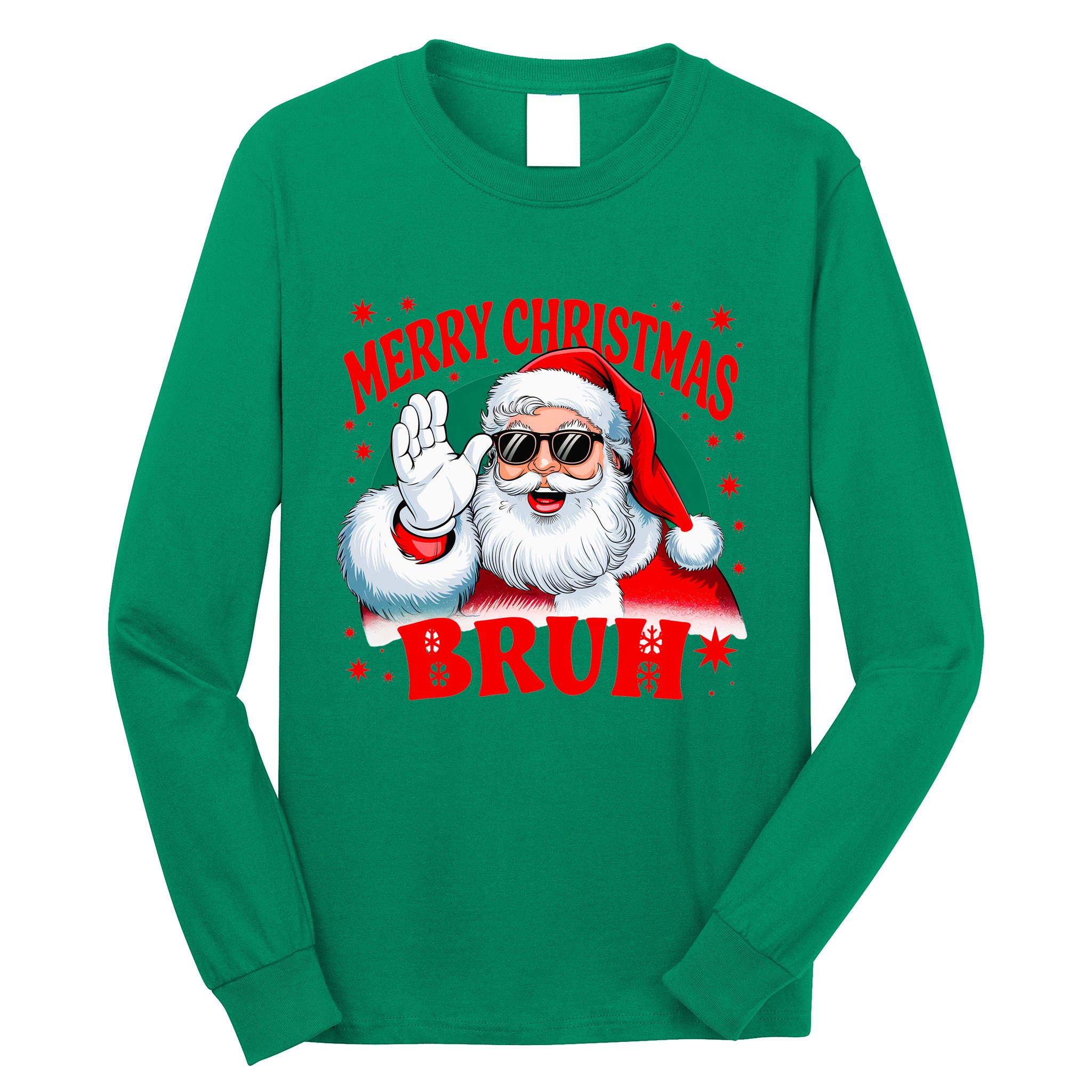 Merry Christmas Bruh Santa Claus Funny Long Sleeve Shirt
