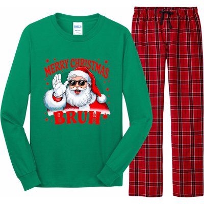 Merry Christmas Bruh Santa Claus Funny Long Sleeve Pajama Set